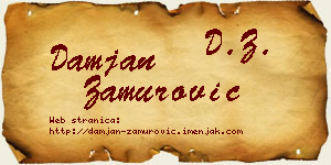 Damjan Zamurović vizit kartica